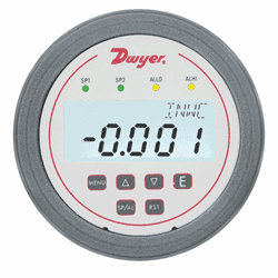 Picture of Dwyer differential pressure transmitter with flow calculation and alarms series DH3